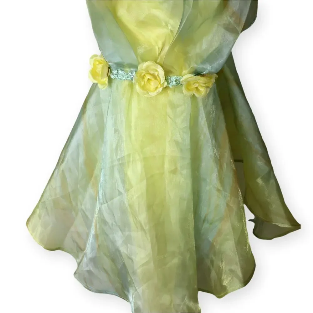 Revolution Dancewear Yellow Shimmer Solo/ Recital Dance Costume CL